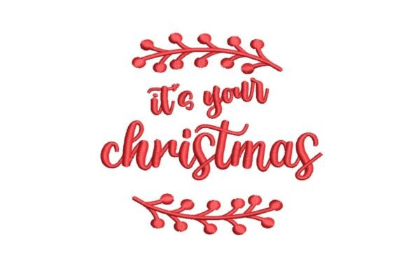 Review: Festive Red Typography Embroidery Design